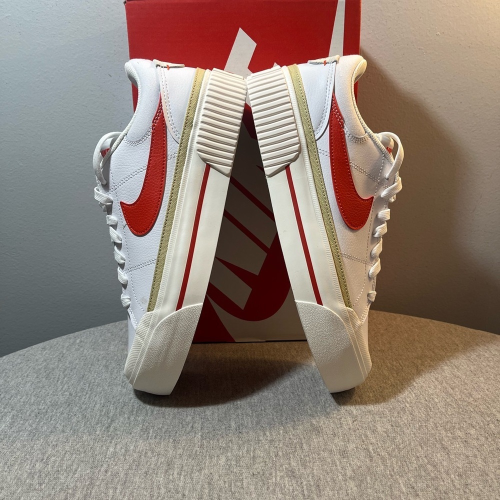Nike Court Legacy Lift White Gold Red Causal Women Shoe Size 8.5 DM7590-110​ - Picture 7 of 11